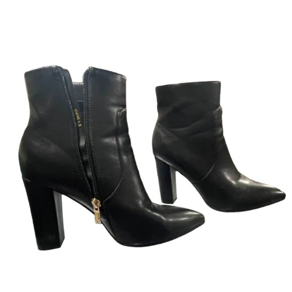 Ankle Heeled Soft Booties with Zippers - Black - 8.5 - Picture 5 of 15